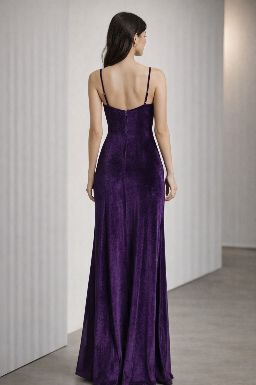 PURPLE VELVET PARTY DRESS