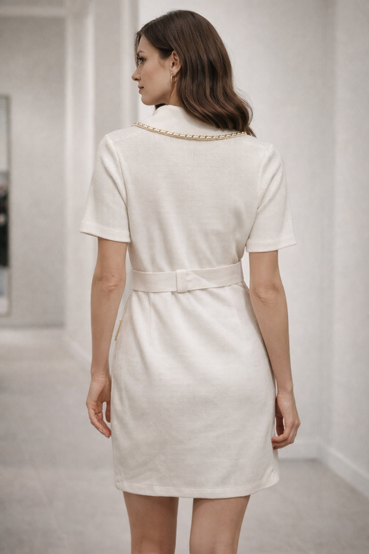 GOLD CHAIN BELTED MIDI